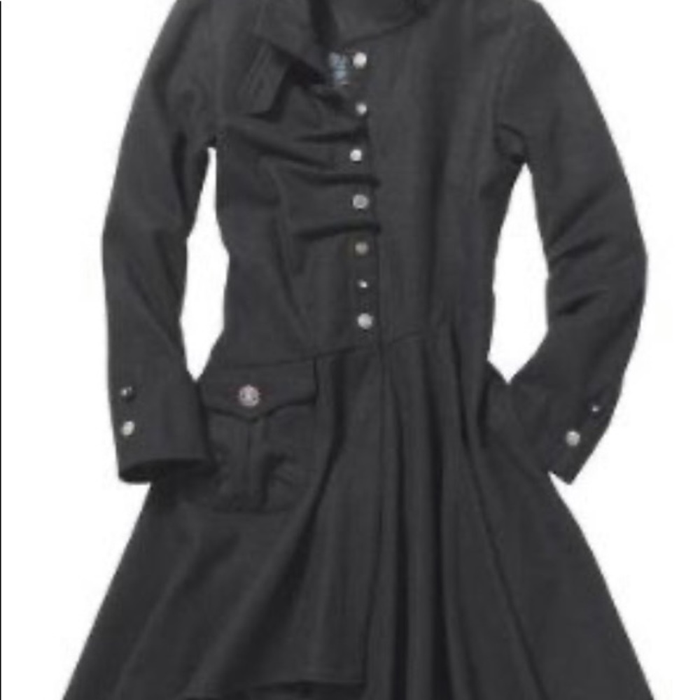 Black asymmetric hem Victorian/Steampunk jacket